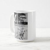 白黒素朴フォト最高のパパイニシャル コーヒーマグカップ (正面左)