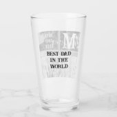 白黒素朴フォト最高のパパイニシャル タンブラーグラス (裏面)