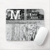 白黒素朴フォト最高のパパイニシャル マウスパッド (マウス)