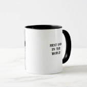 白黒素朴フォト最高のパパイニシャル マグカップ (正面右)