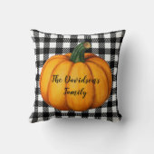 白黒素朴プレイドコージー秋デコール クッション (裏面)