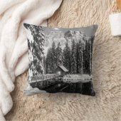 白黒素朴マウンテンキャビン写真館 クッション (ブランケット)