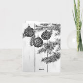 白黒素朴ミニマリストのメリークリスマス カード (裏面)