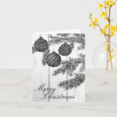 白黒素朴ミニマリストのメリークリスマス カード (黄色い花)