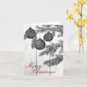 白黒素朴ミニマリストのメリークリスマス カード (黄色い花)