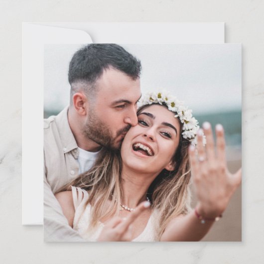 白黒素朴写真の日付保存招待状 (裏面)