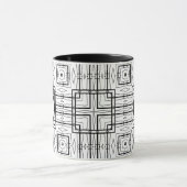 白黒素朴幾何学的デザインコーヒーマグ マグカップ (中央)