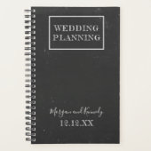白黒素朴新郎新婦結婚の プランナー手帳 (正面)