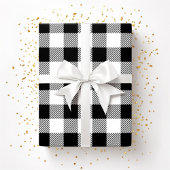 白黒素朴格子模様 ラッピングペーパー