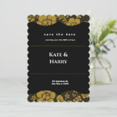 白黒素朴結婚式招待状 招待状 (スタンド正面)