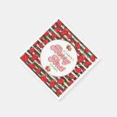 白黒素朴金ゴールドレッドストロベリーファースト スタンダードカクテルナプキン (角)