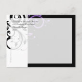 白黒紫スワールのアクセント日付カードを保存 案内ポストカード (裏面)