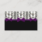 白黒紫ドレープ水玉模様テーブル プレイスカード (裏面)