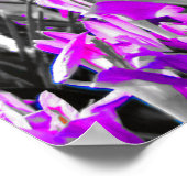 白黒紫フラワーモノクロ ポスター (角)