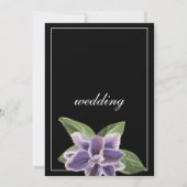 白黒紫ラベンダーオーキッドフローラ結婚ズ 招待状 (裏面)