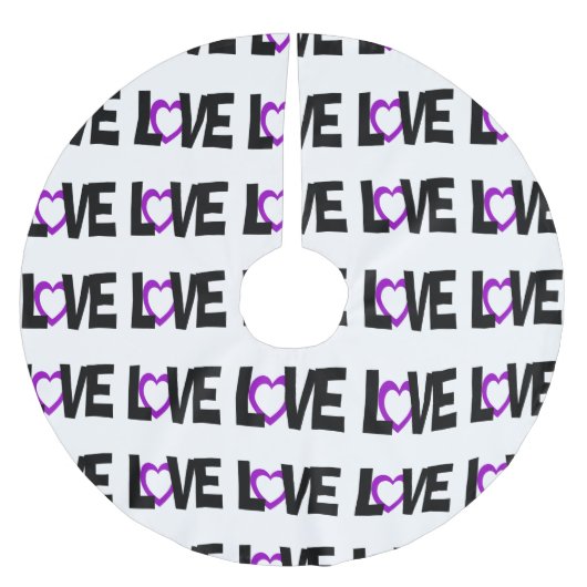 白黒紫色の愛の言葉のツリースカート ブラッシュドポリエステルツリースカート (正面)