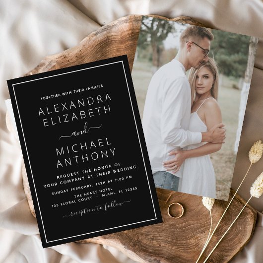 白黒結婚とフォト招待状 招待状