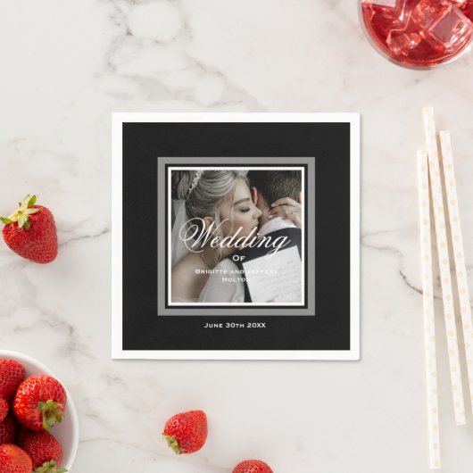 白黒結婚のナプキン スタンダードカクテルナプキン (インサイチュ)