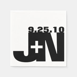 白黒結婚のナプキン スタンダードカクテルナプキン