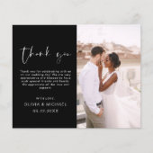 白黒結婚のミニマルサンキューカード (正面)