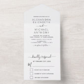 白黒結婚のモダンタイポグラフィすべてI オールインワン招待状 (内側)