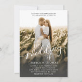 白黒結婚の写真の結婚一覧 招待状 (正面)