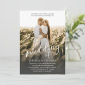 白黒結婚の写真の結婚一覧 招待状 (スタンド正面)