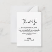 白黒結婚の写真サンキューカード ノートカード (裏面)