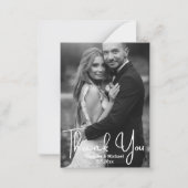 白黒結婚の写真サンキューカード ノートカード (正面)
