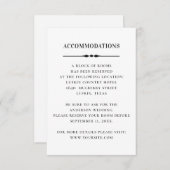 白黒結婚の宿泊施設シンプル詳細 エンクロージャーカード (正面/裏面)