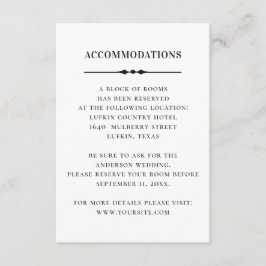 白黒結婚の宿泊施設シンプル詳細 エンクロージャーカード