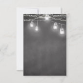 白黒結婚の応答RSVP Chalkboard 出欠カード (裏面)