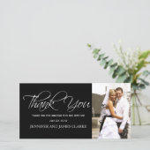 白黒結婚の感謝フォトカード サンキューカード (スタンド正面)