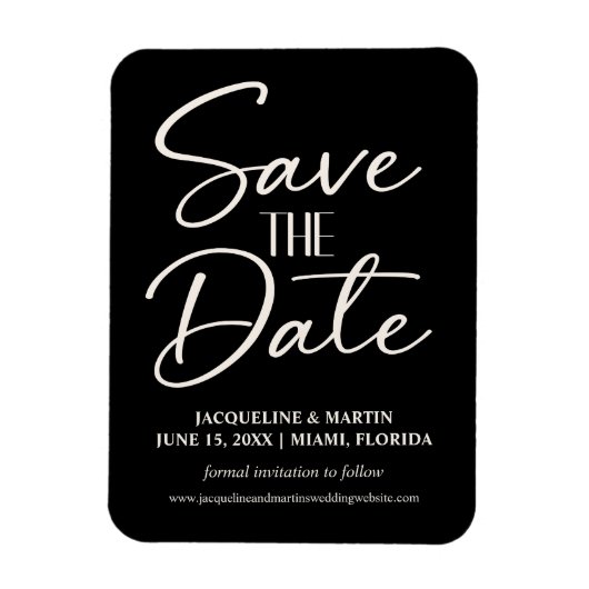 白黒結婚の手書き筆記用ウェブサイト マグネット (縦)