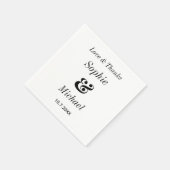 白黒結婚の新郎新婦ペーパーナプキン スタンダードカクテルナプキン (角)