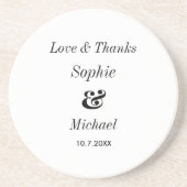 白黒結婚の新郎新婦 コースター (正面)