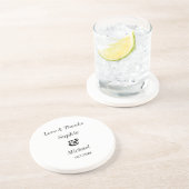 白黒結婚の新郎新婦 コースター (側面)