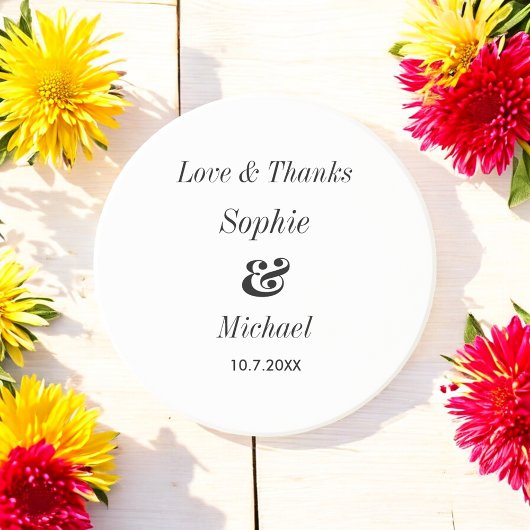 白黒結婚の新郎新婦 コースター