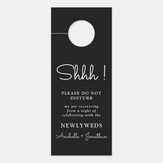 白黒結婚の歓迎が邪魔にならない ドアノブサイン (正面)