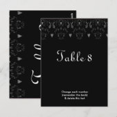 白黒結婚の表番号はがき ポストカード (正面/裏面)