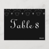 白黒結婚の表番号はがき ポストカード (裏面)