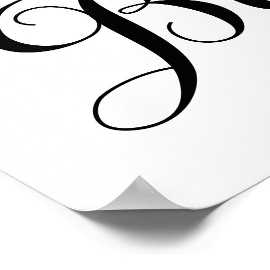 白黒結婚の開いたバー ポスター (角)