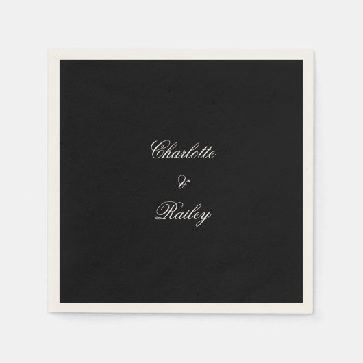 白黒結婚の スタンダードカクテルナプキン (正面)