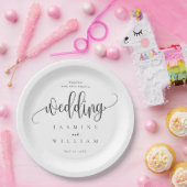 白黒結婚の ペーパープレート (パーティー)