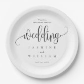 白黒結婚の ペーパープレート (正面)