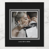 白黒結婚の ワインラベル (シングルラベル)