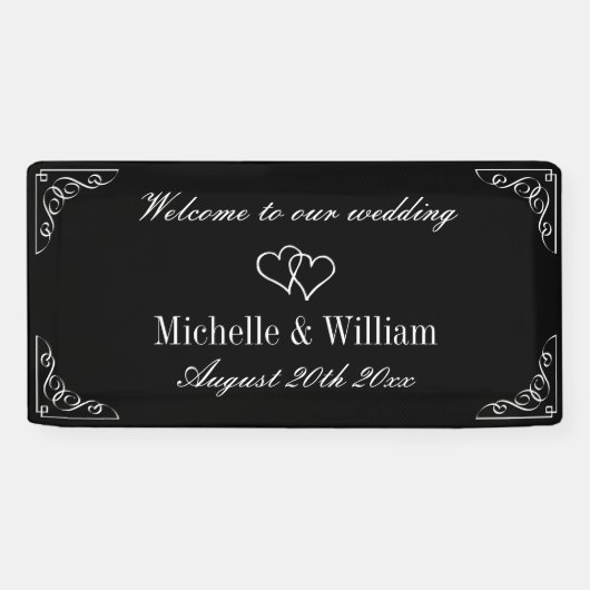 白黒結婚へようこそエレガント 横断幕 (横)