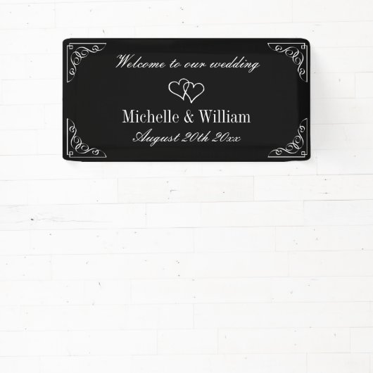 白黒結婚へようこそエレガント 横断幕 (インサイチュ)