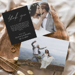 白黒結婚サンキューカードフライヤー チラシ<br><div class="desc">フロント結婚とバックに写真がある予算のサンキューカード。サンキューカードにはモダン、結婚式の日のお祝いの後に使用するエレガント、シンプルタイポグラフィとモダン使用する手書き文字文字が含まれている。</div>