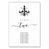 白黒結婚シャンデリア座席表 テーブルナンバー (裏面)